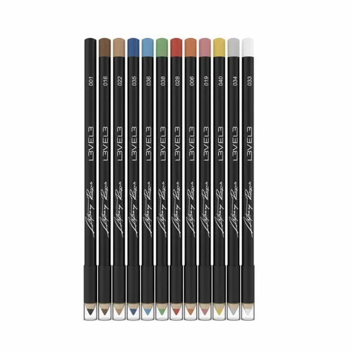 Lápices de línea de colores de nivel 3 – Lápiz de peluquero para diseños de tatuajes de línea de cabello, barba y cabello – contorno de corte de