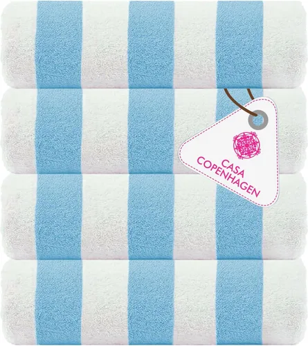 Miniatura 19 de CASA COPENHAGEN Juego de 6 toallas de palomitas de maíz, color azul polvoriento, 21.16 oz/m², 2 toallas de baño, 2 toallas de mano y 2 toallas