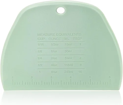 Miniatura 3 de Picador de verduras - Cortador de acero inoxidable arrugado / cuchillo ondulado para verduras y papas fritas y raspador de masa de plástico / Verde