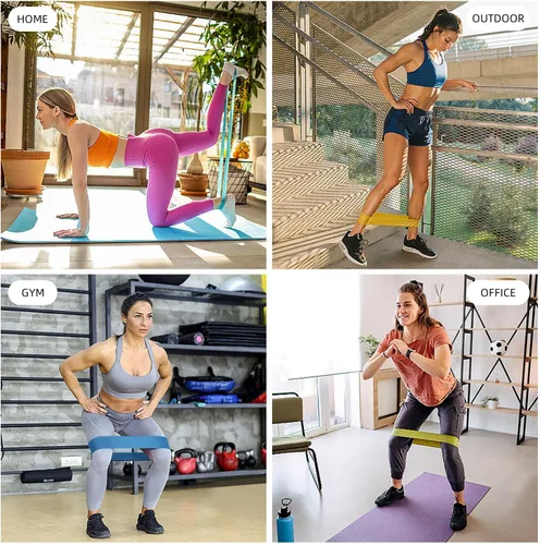 Miniatura 5 de Resistance Loop Exercise Bands for Home Fitness, Yoga Pilates, Stretching, Strength Training, and Physical Therapy - Elastic Bands Set Workout Bands