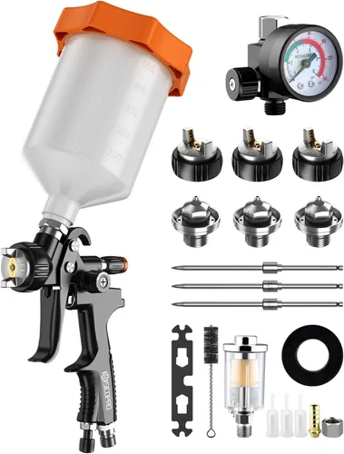 Pistola pulverizadora de aire LVLP para automóviles y pintura de casas, pistolas de pintura automotrices kit premium, boquillas de alta precisión de