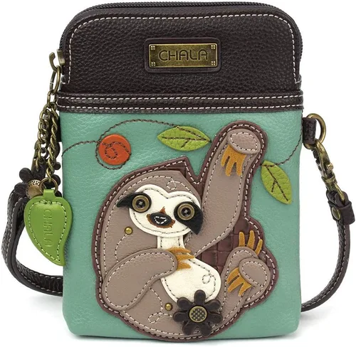 Chala - Bolsa de piel sintética multicolor con correa ajustable para teléfono celular, talla única