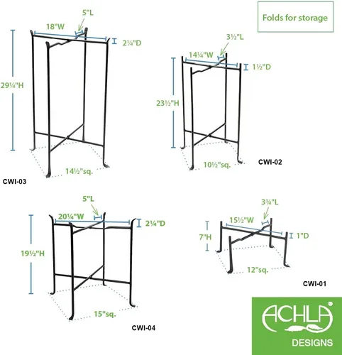Miniatura 6 de Achla Designs Soporte plegable grande, negro