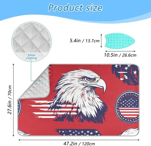 Miniatura 2 de Alfombrilla de planchar roja con bandera estadounidense para mesa, portátil, para lavadora, secadora, encimera, viajes