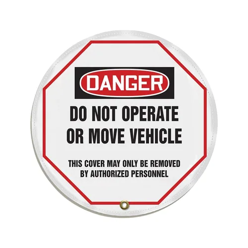 Miniatura 2 de Accuform NMC - Funda para volante para etiquetado de bloqueo, estilo OSHA Legend Danger Do not Operate or Move Vehicle..., Vinilo reforzado, 16