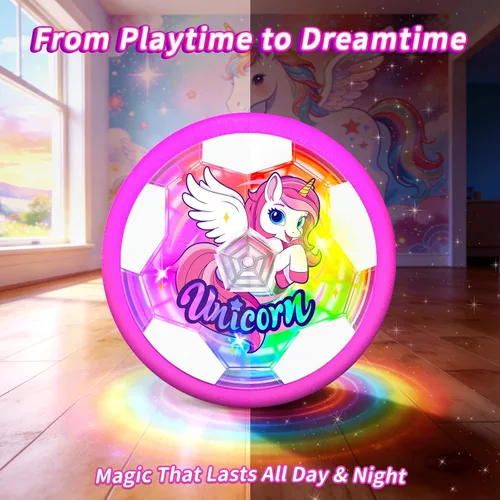 Miniatura 3 de Pelota de fútbol voladora de unicornio para niñas, juguetes de aire flotantes iluminados para niñas de 3, 4, 5, 6, 7, 8, 9, 10, 11, 12 años, juguete