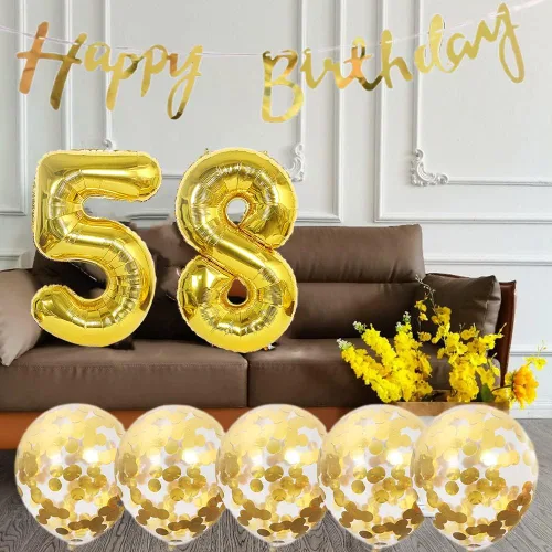 Miniatura 3 de Decoración de cumpleaños número 48, globos de látex de papel de aluminio, suministros para fiestas de cumpleaños de 48 años, globos de helio, globos