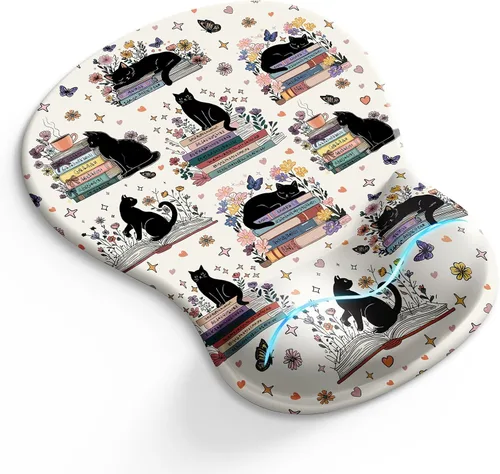 Miniatura 10 de Alfombrilla de ratón con reposamuñecas, divertidas alfombrillas de ratón ergonómicas con cuervo, soporte para muñeca para escritorio, alfombrilla