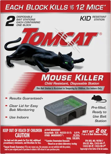 Miniatura 6 de Tomcat Mouse Killer - Estación desechable resistente a los niños, 1 estación de cebo prellenada lista para usar (paquete de 12)