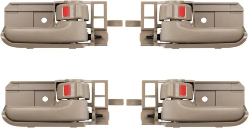 Juego de 4 manijas interiores para puertas compatibles con Toyota Corolla 2003-2008, Toyota Tacoma 2005-2015, Pontiac Vibe 2003-2008, delantera y