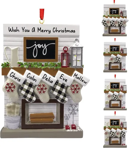 Miniatura 10 de Adornos de Navidad personalizados para familia de 2, adornos de Navidad familiares personalizados con nombres, decoraciones de Navidad