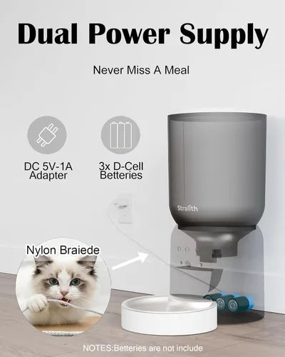 Miniatura 3 de Comedero automático para gatos con cámara 2K, dispensador inteligente de alimentos para mascotas 5G WiFi para gatos y perros pequeños, alimentador