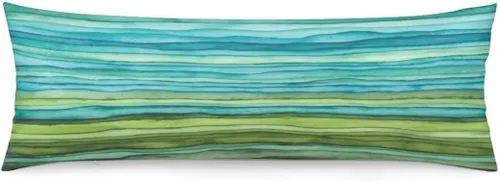 Miniatura 10 de Funda de almohada corporal a rayas blancas y negras, fundas de almohada a rayas blancas y negras, funda de almohada larga moderna con cremallera