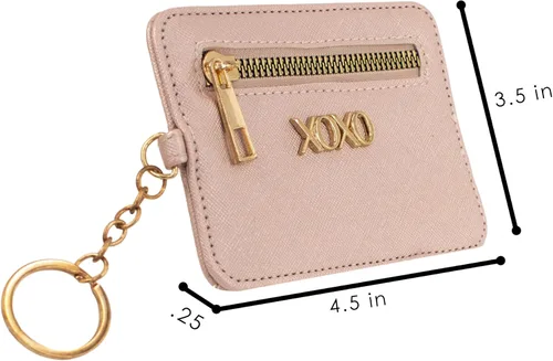Miniatura 3 de XOXO Cartera grande Saffiano multifunción para mujer Metallic Blush L Minimalista