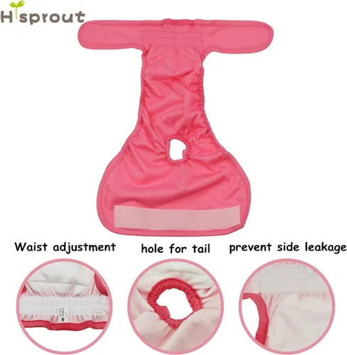 Miniatura 8 de Pañal para perros femeninos, reutilizable, lavable, duradero, absorbente, pañales, pantalones s2