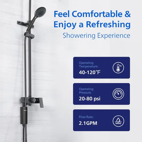 Miniatura 7 de PHILIPS Filtro de ducha AWP1775BK/37, suavizador de agua para agua dura, filtración de ducha con doble malla, reduce cloro/impurezas/sedimentos