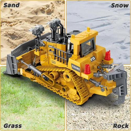 Miniatura 5 de Samtop Juguetes Rc Bulldozer - Vehículos de construcción de control remoto, camiones Bulldozer para niños y niños de 7 años, 8-12 - Cargador