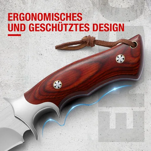 Miniatura 3 de Cuchillo Omesio de hoja fija con vaina, cuchillo de supervivencia de acero M390, Fulltang 60±1 HRC, cuchillos de hoja fija EDC para caza, cuchillos