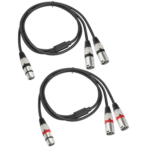 Miniatura 11 de Paquete de 5 cables divisores XLR hembra a doble macho en Y, hembra a 2 machos 3 pines XLR Y, divisor de 3 pines 1 F a 2 M para mezclador de 1 XLR F