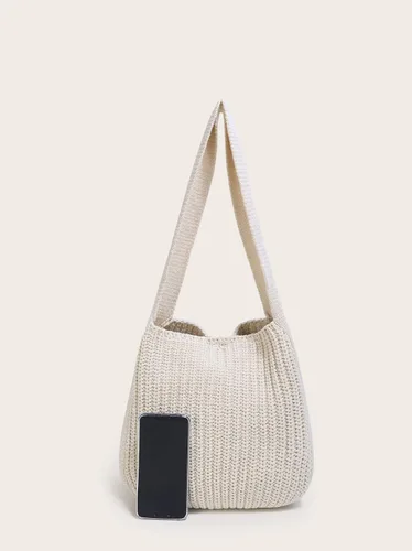 Miniatura 20 de ENBEI Bolsos de hombro para mujer Bolsos de ganchillo Bolso de punto grande Bolso de mano estético para la escuela lindo Bolsas de mano Bolsa