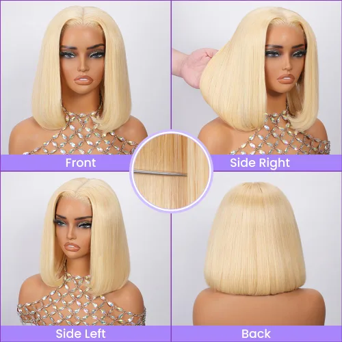 Miniatura 5 de UTIDE Bob Wig Human Hair Straight 5X5 Lace Front Wig Human Hair 150% Density Short Straight Frontal Bob Wig 5x5 HD Transparent Lace Frontal Wig Pre