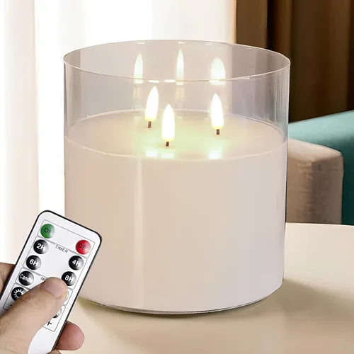 Miniatura 10 de Velas de té recargables sin llama con temporizador remoto y base de carga, velas LED que funcionan con pilas, velas USB para otoño, boda, Navidad
