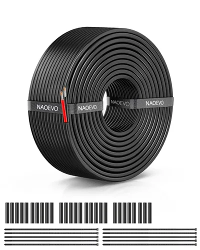 Miniatura 26 de NAOEVO Cable eléctrico de calibre 10, 2 conductores, cable de PVC trenzado de 10 AWG, bajo voltaje de 12 V/cobre estañado/cable flexible