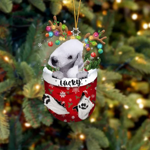 Miniatura 147 de Adorno de Navidad personalizado para perro Airedale Terrier en bolsillo de nieve, adorno para árbol de Navidad, idea de regalo para amantes