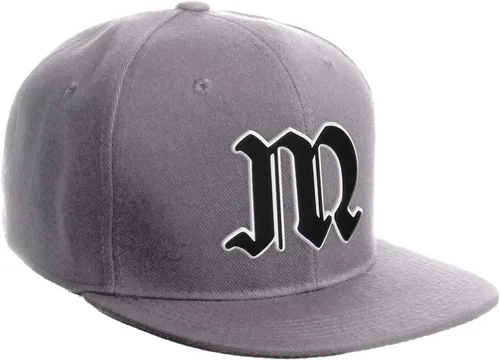 Miniatura 936 de Daxton Gorra clásica con visera de billete plano con letras del alfabeto inglés antiguo de la A a la Z