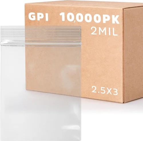 Miniatura 26 de GPI - Paquete de 100 bolsas de plástico transparente con cremallera de 1 x 1 pulgada de grosor, bolsas de plástico transparente con cierre