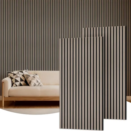 Miniatura 10 de TONOR Paneles acústicos de madera para pared con listones de madera, paquete de 2 paneles acústicos de 47.2 x 23.6 pulgadas, paneles acústicos