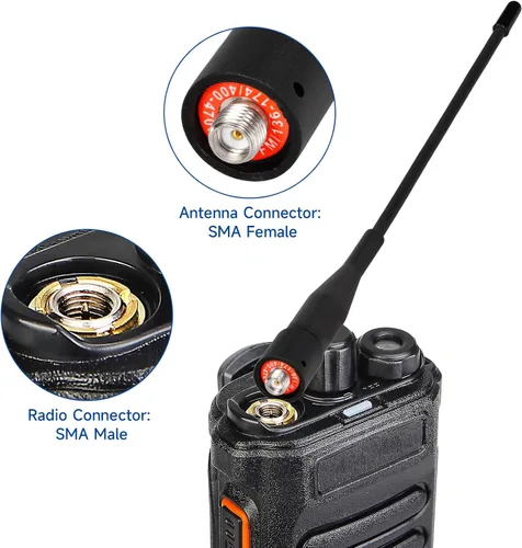 Miniatura 4 de Eightwood Antena de radio bidireccional de 6 pulgadas, VHF/UHF de doble banda SMA hembra flexible de mano antena de radio de mano 2