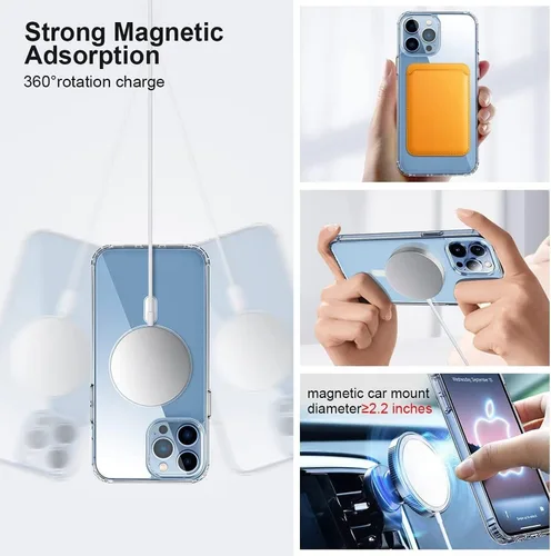 Miniatura 6 de Funda magnética transparente para iPhone 11 de 6.1 pulgadas, compatible con carga MagSafe, [antiamarilleo] [Ultra delgada]