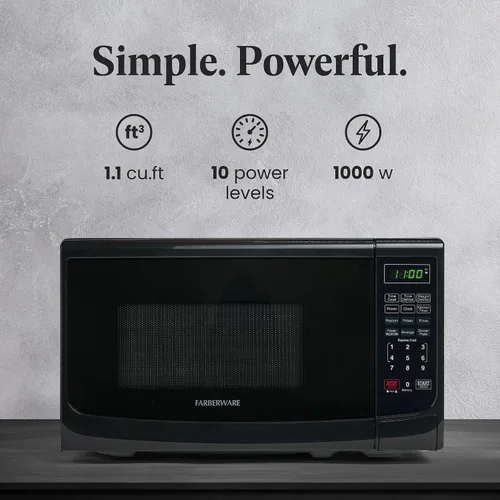 Miniatura 3 de Farberware Microondas para encimera de 700 vatios y microondas de encimera de 700 vatios, 0.7 pies cúbicos - Horno microondas con iluminación LED