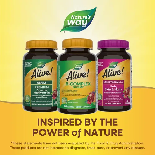 Miniatura 6 de Nature's Way ¡Alive! Gomitas de complejo de vitamina B, apoyo de energía celular*, 8 vitaminas B, vegetarianas, sabor mango, 60