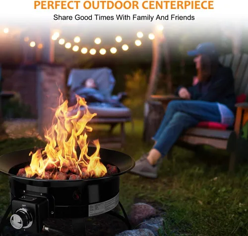 Miniatura 3 de Camplux - Chimenea portátil de propano para exteriores, para caravana, campamento, fiesta en el patio trasero, FP19MB de 19 pulgadas de diámetro