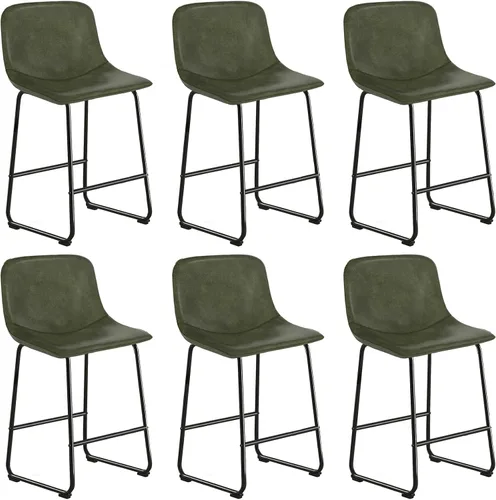 Miniatura 11 de TAVR Furniture Leathaire - Juego de 2 taburetes de tela con altura de mostrador, sillas de isla sin brazos, con capacidad para hasta 500 libras