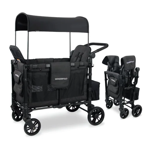 Miniatura 11 de WONDERFOLD W2 Elite Pro Cochecito Vagón (2 Asientos) – Cochecito Vagón Plegable con Asientos con Arneses de 5 Puntos, Mango de Empuje Ajustable