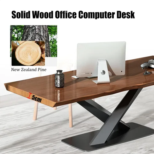 Miniatura 6 de Escritorio de computadora moderno moderno de madera maciza para oficina, escritorio de jefe de oficina, mesa de conferencias, sala de estar