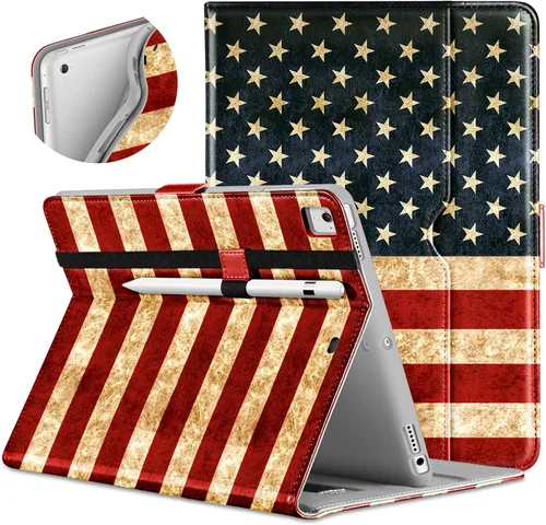 Miniatura 13 de DTTO para iPad de 9.7 pulgadas 5ª/6ª generación 2018/2017 con soporte para Apple Pencil, funda de piel premium con función atril para iPad de 9.7