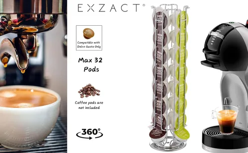 Miniatura 5 de Exzact Soporte para cápsulas de café compatible con Dolce Gusto, no vendido ni cubierto por Dolce Gusto, soporte giratorio para cápsulas de café