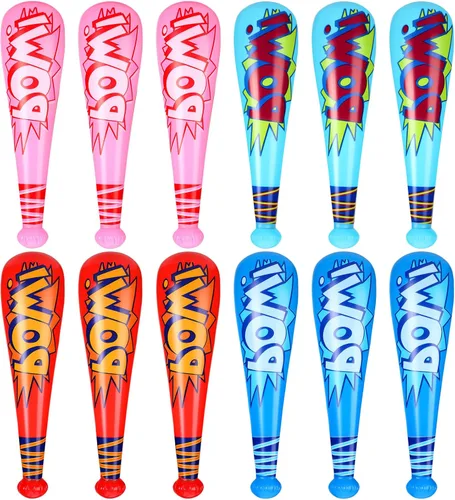 Supervitae 12 piezas de bates inflables de béisbol inflables para fiestas de cumpleaños, regalos de fiesta de béisbol, premios para deportes,