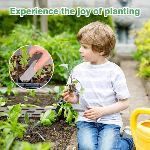 Miniatura 6 de 2 pinzas de trasplante de plántulas, pinzas de trasplante de plantas de jardinería de acero inoxidable de 6.7 pulgadas, pinzas de trasplante