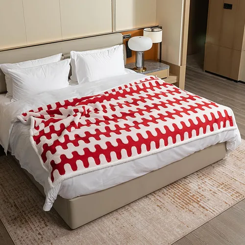 Miniatura 8 de Manta impermeable para mascotas, manta roja de perro para funda de cama, sofá, elegante manta jacquard para mascotas, para cachorros, gatos, rojo