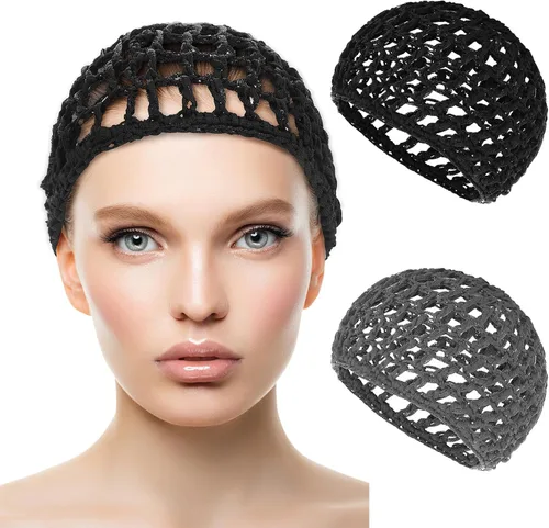 Miniatura 18 de WLLHYF Gorros de Peluca para Cabello Grueso y Largo, Gorros Ajustables de Red Malla Trenzada para Tejer, Hacer Crochet, Coser, Tejido de Red