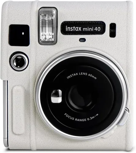 Rieibi Mini 40 - Funda protectora de silicona para cámara instantánea Fuji Instax Mini 40 - Funda ligera de goma suave para Fujifilm 40 - Blanco