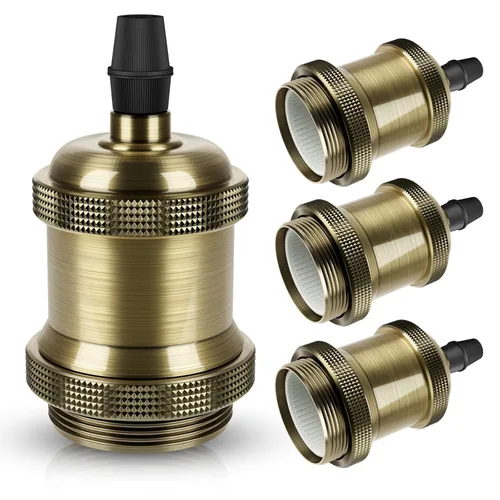 Miniatura 19 de DiCUNO E26 Enchufe de lámpara Edison vintage, portalámparas colgante retro, reemplazo de portalámparas, aspecto antiguo para iluminación industrial