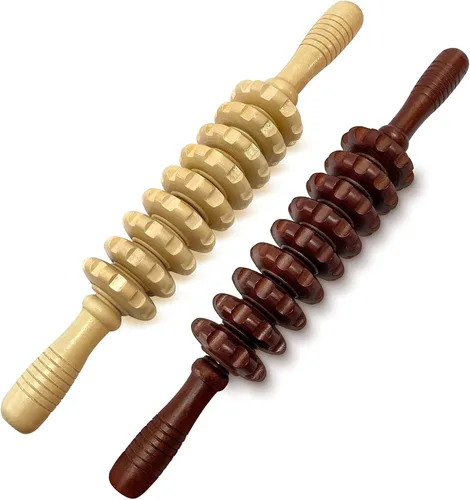 Miniatura 9 de Masajeador manual de madera con rodillo de mano, masajeador de punto de gatillo para fascia, celulitis, músculos y abdomen, masajeador de terapia