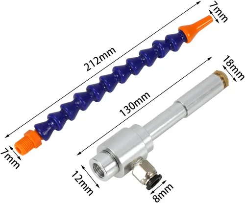 Miniatura 7 de Pistola de refrigeración de aire frío, 5.118 in Mini aleación de aluminio Vortex aire frío seco pistola de refrigeración con tubo flexible