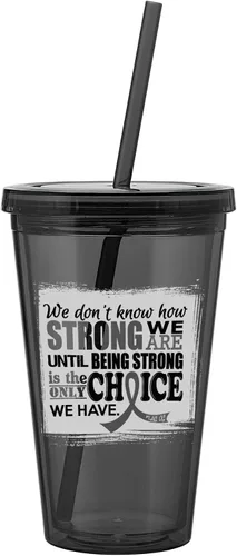 Fight Like a Girl Vaso de acrílico con pajita How Strong We Are para cáncer cerebral/tumor, diabetes, conciencia de la enfermedad de Parkinson,